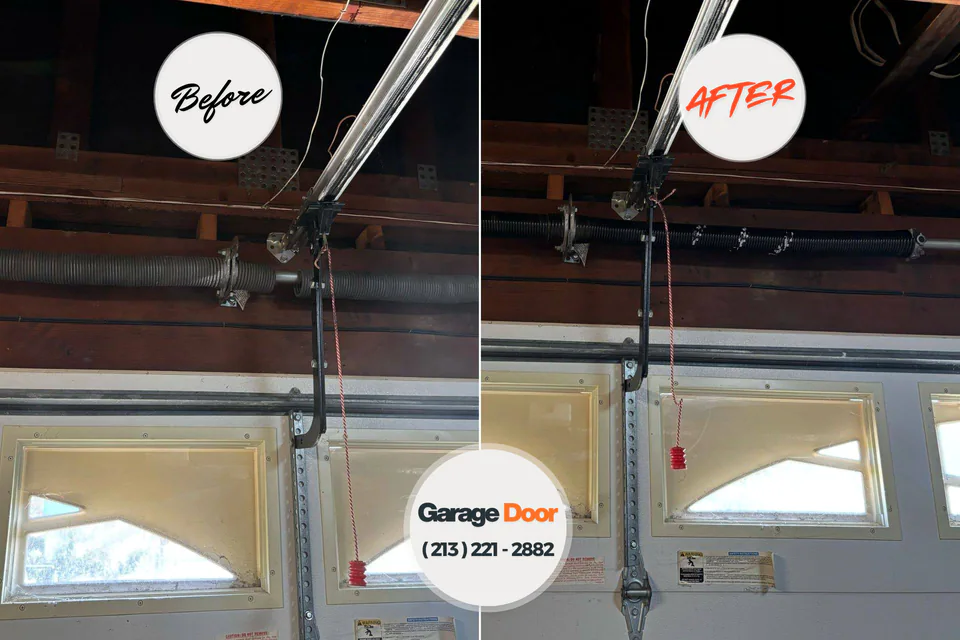 Before and after: garage door repair Haverhill, MA